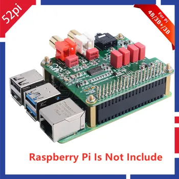 52Pi PCM5122 Raspberry Pi HiFi DAC HAT PCM5122 HiFi DAC Аудиокарта Плата расширения для Raspberry Pi 4 Модель B/3B +/3B/2B