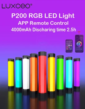 LUXCEO P200 RGB светодиодный светильник для фотосъемки, Водонепроницаемая портативная трубка, Видео-флешка, мягкое освещение, приложение для дистанционного управления, Рождественский подарок