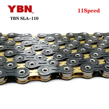 YBN SLA-110 MTB 11 Скоростная Цепочка из черного Золота с Бриллиантами, Хромированный Проникающий Материал, Ультралегкий Корпус цепи 248 г Оригинального производства