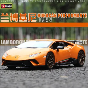 Модель автомобиля из сплава Bburago 1:24 Lamborghini hurricane, имитирующая коллекцию украшений для автомобилей, подарочная игрушка