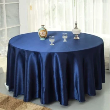 10 шт./упак. Темно-синие 120-дюймовые круглые Атласные Скатерти, покрытие стола для свадебной вечеринки, украшения для банкета в ресторане
