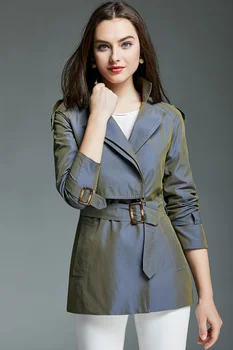 2023 Весенний двубортный тренч в западном стиле, женский Новый модный рукав Реглан, пальто измененного цвета, Бесплатная доставка